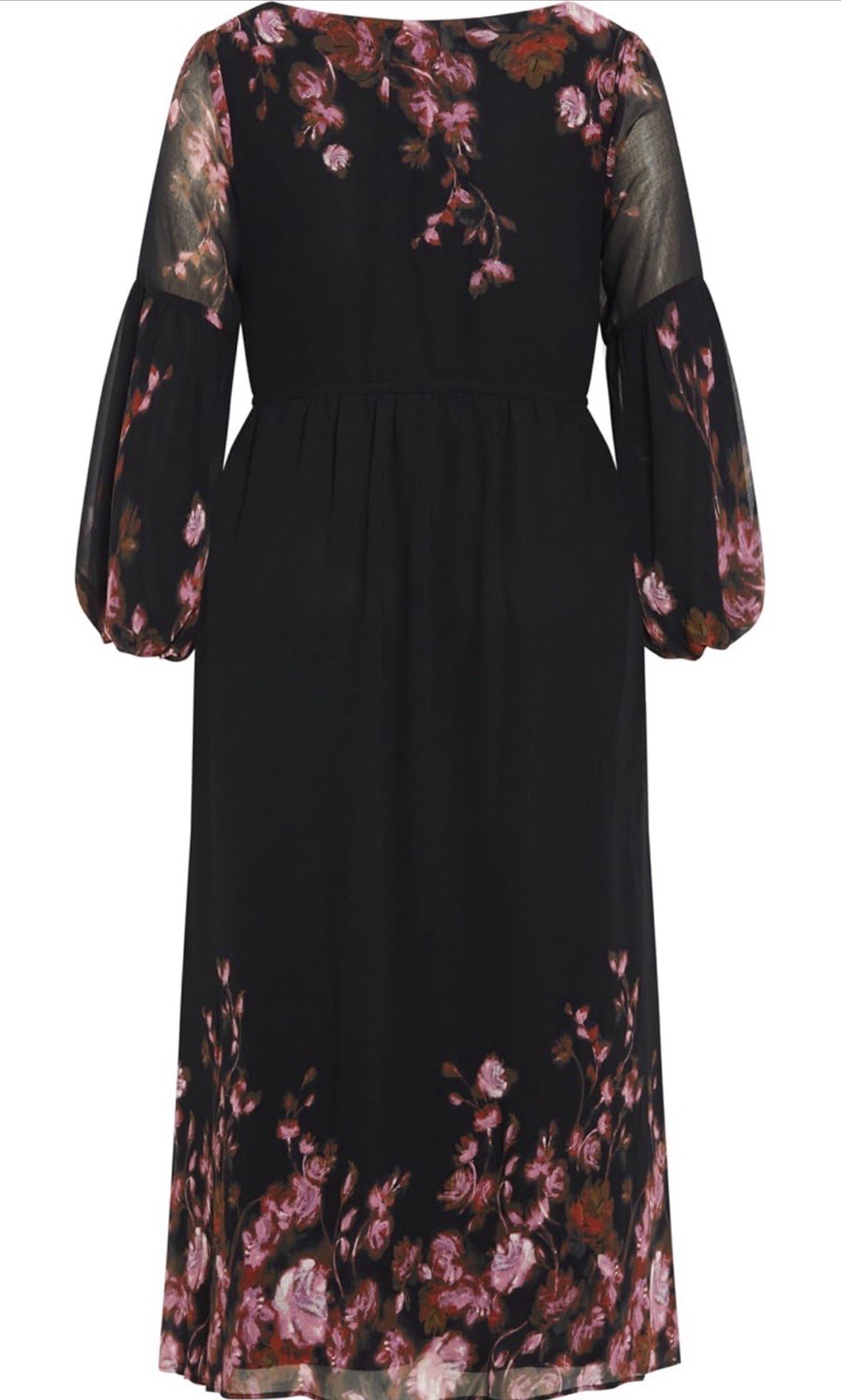 City Chic Womens Romance Border Maxi Dress Size 22 Black