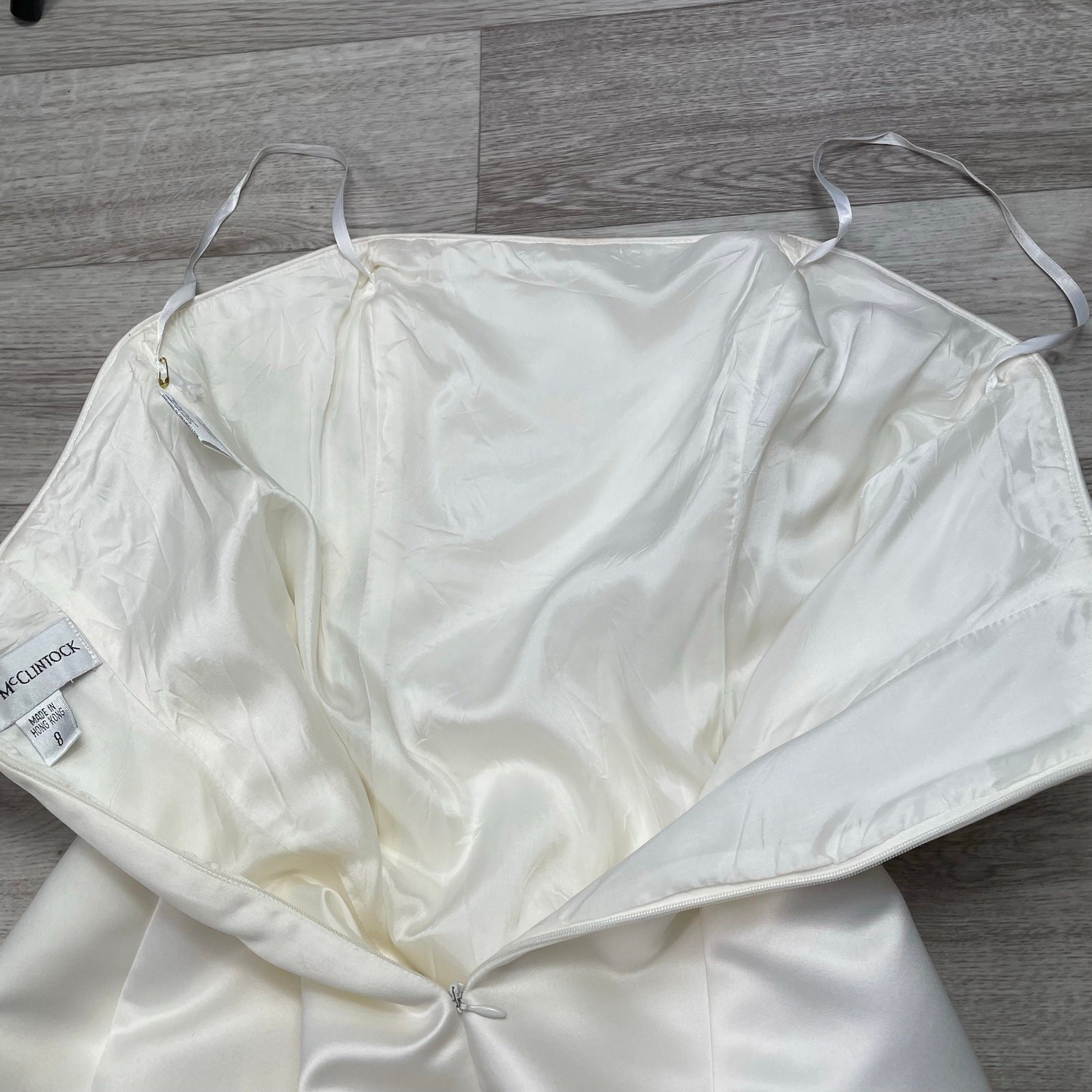 Y2K Scott McClintock Strapless Ivory Wedding Formal Dress Classic Princess Gown