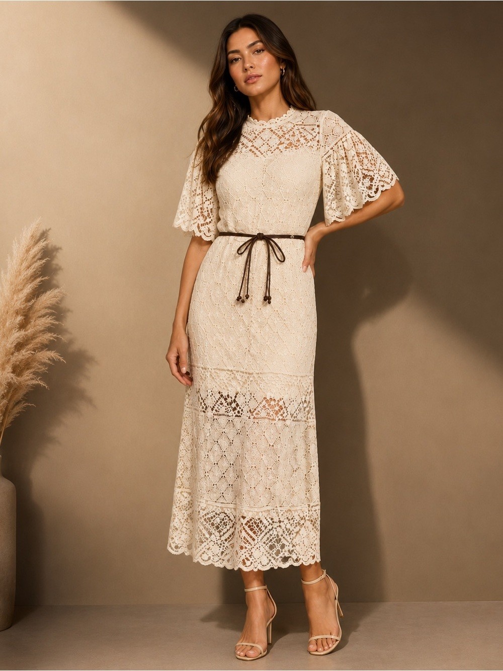 NEW – Zimmermann Wylie Crochet Midi Dress, Size Petite