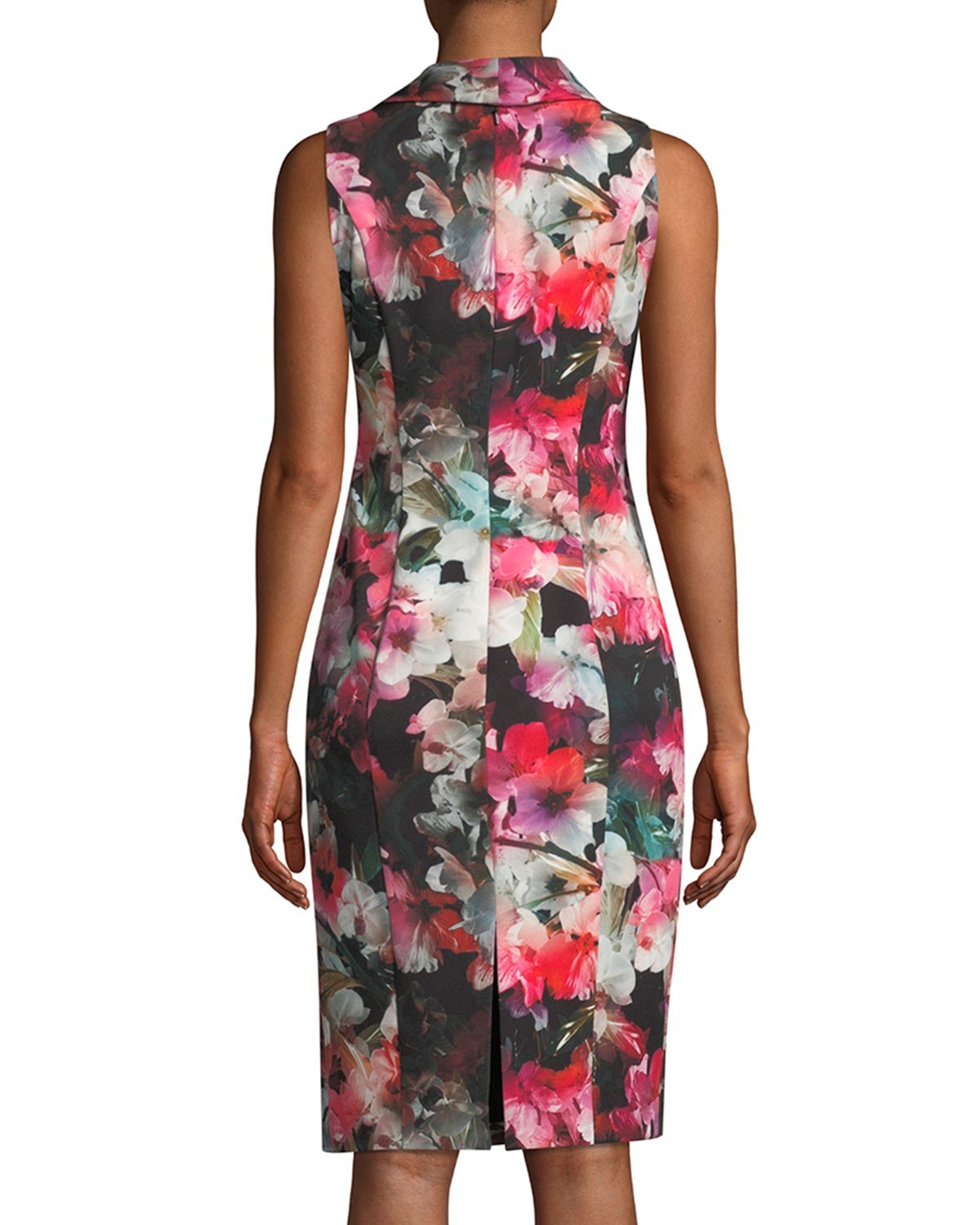 New! BLACK HALO ~Size 4~ Floral Folded Neckline Blaze Sheath Dress Retail $390