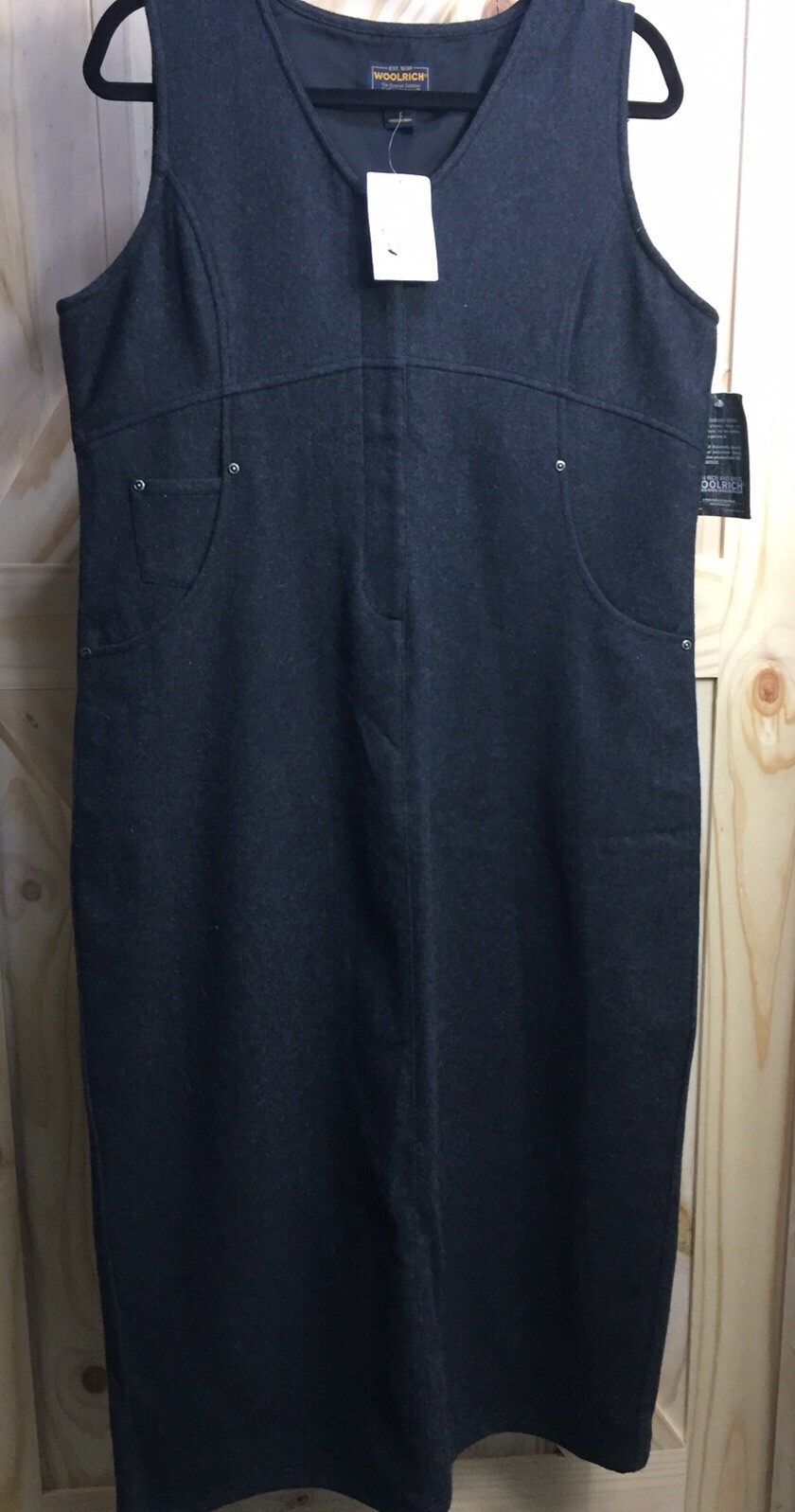 Woolrich Women’s Maxi Dress Jumper NWT Large Gray Sleeveless Wool Blend