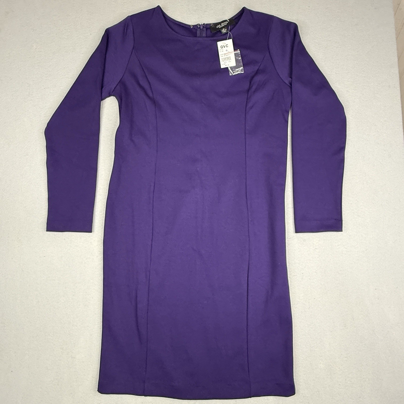 Kris Jenner Collection Purple Sheath Shift Dress Long Sleeve NWT Size M