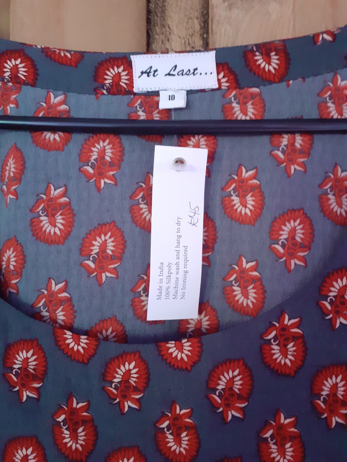 BNWT At Last Red Grey Victoria Midi Dress UK10