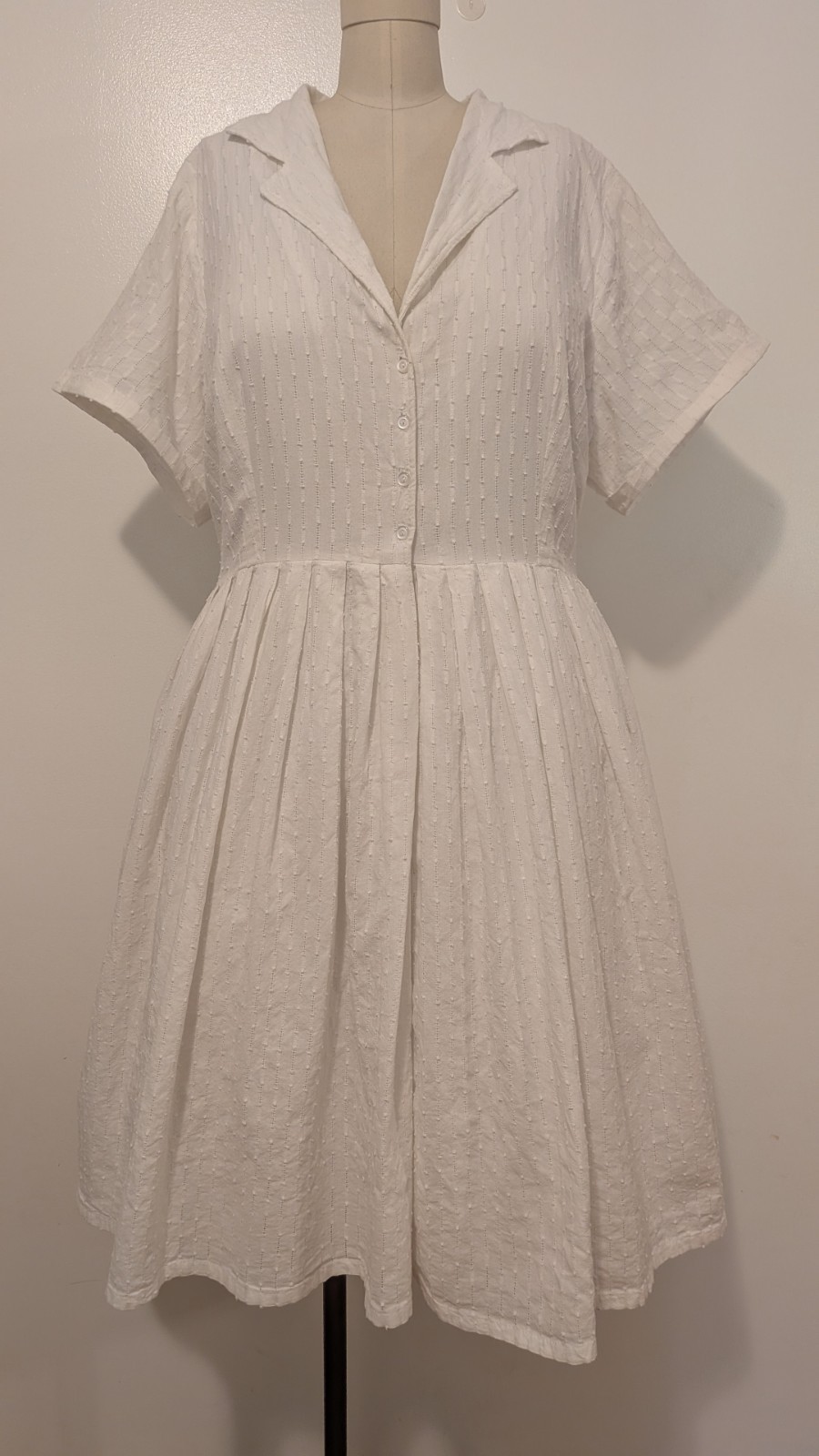ModCloth Myrtlewood Womens White 50s Rockabilly Swing Pleated Dress 4X