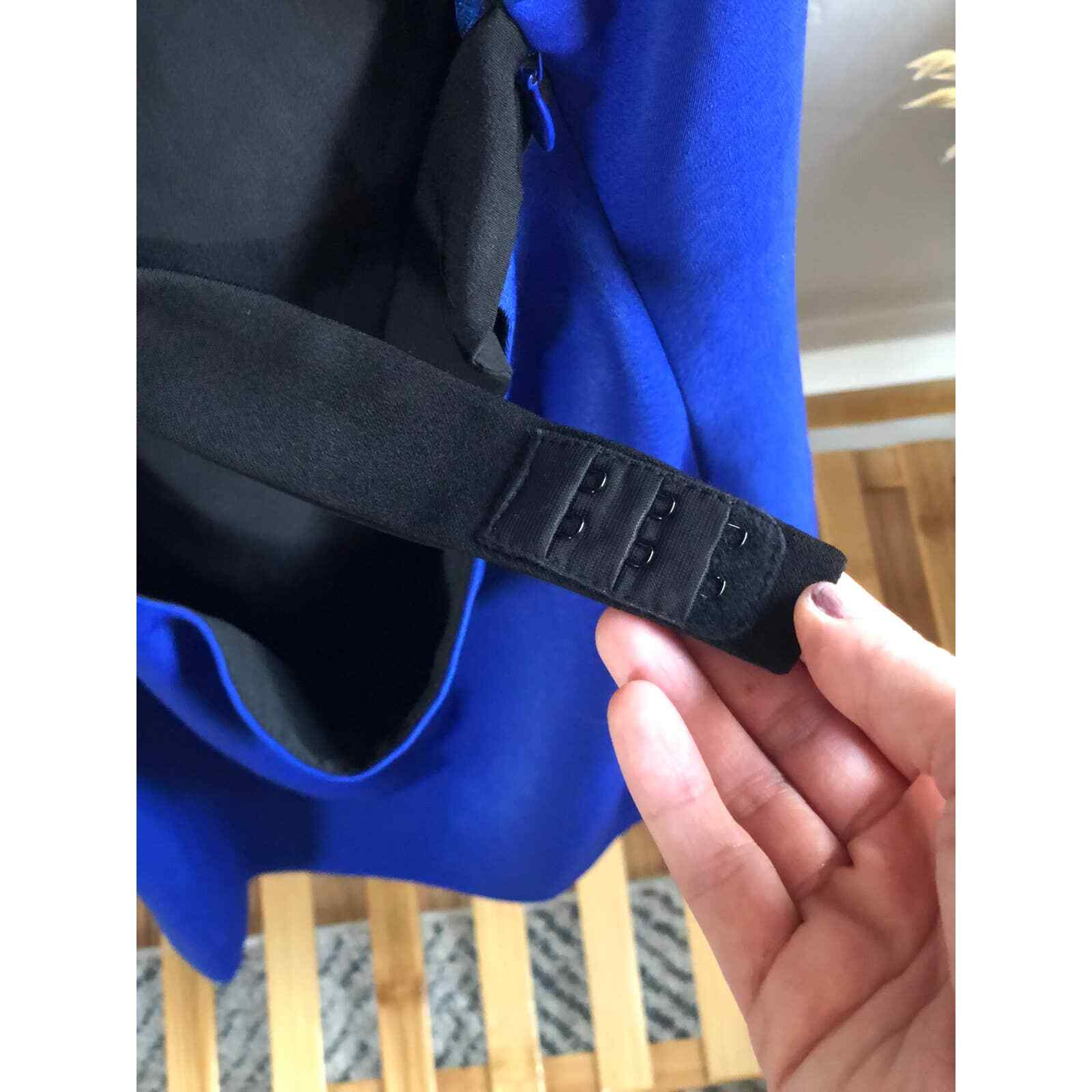 Revolve Lovers + Friends Black & Cobalt Blue Halter Dress