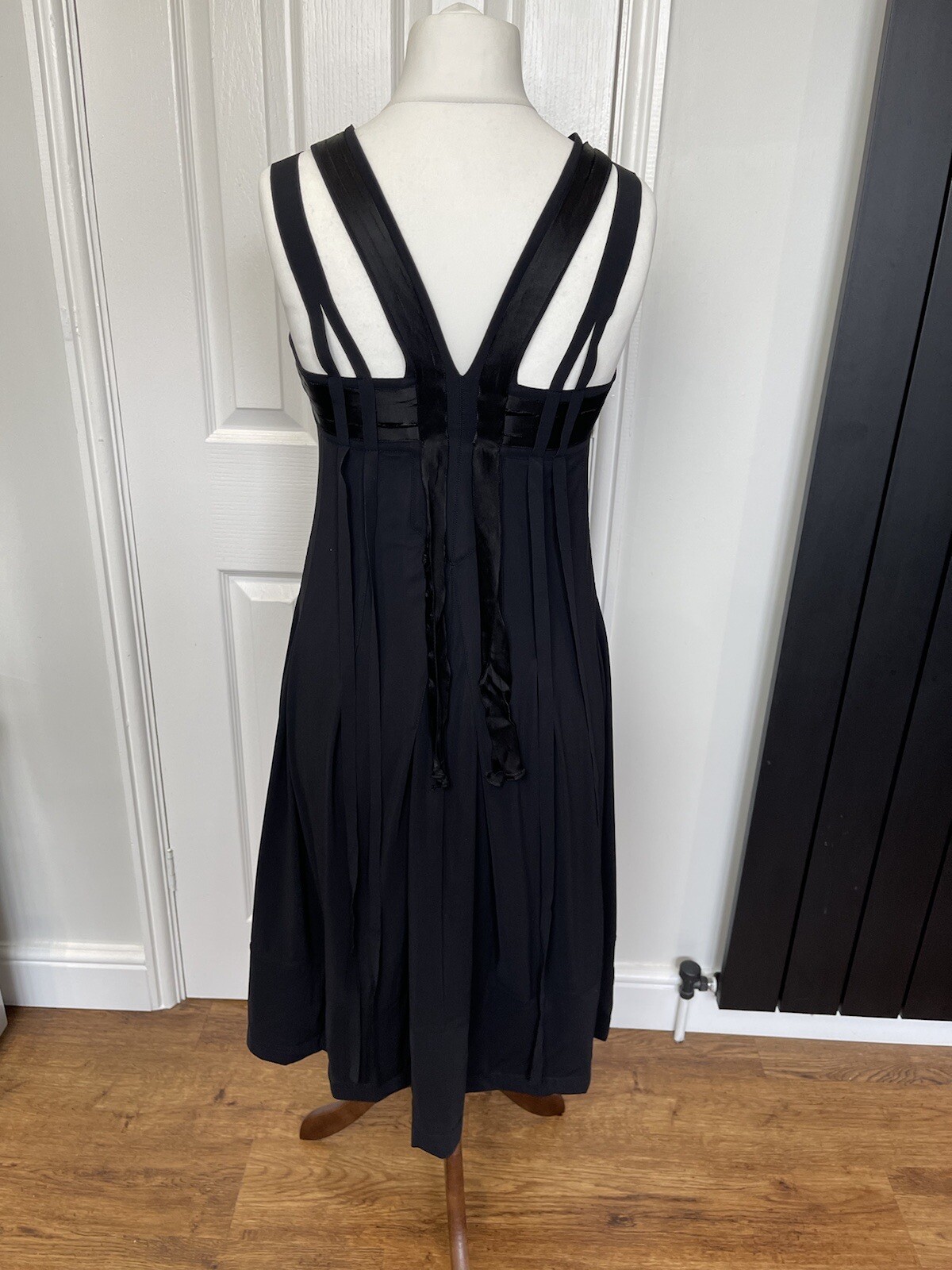 MARITHE FRANCOIS GIRBAUD Size UK 10 Black Strappy Dress Cocktail Formal