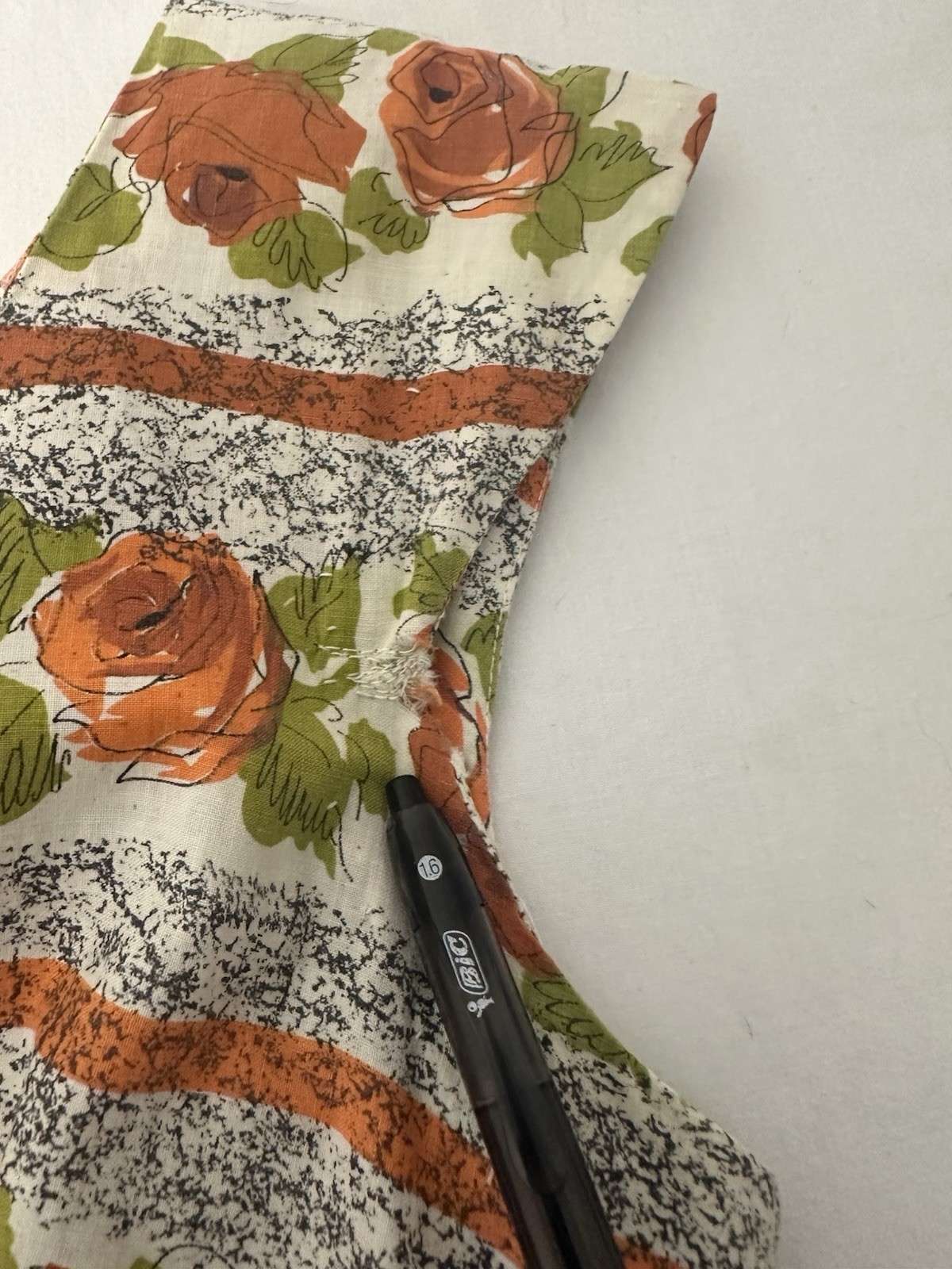 Vtg 50s Handmade Cotton Floral Midi Dress Full Gathered Circle Skirt Rockabilly