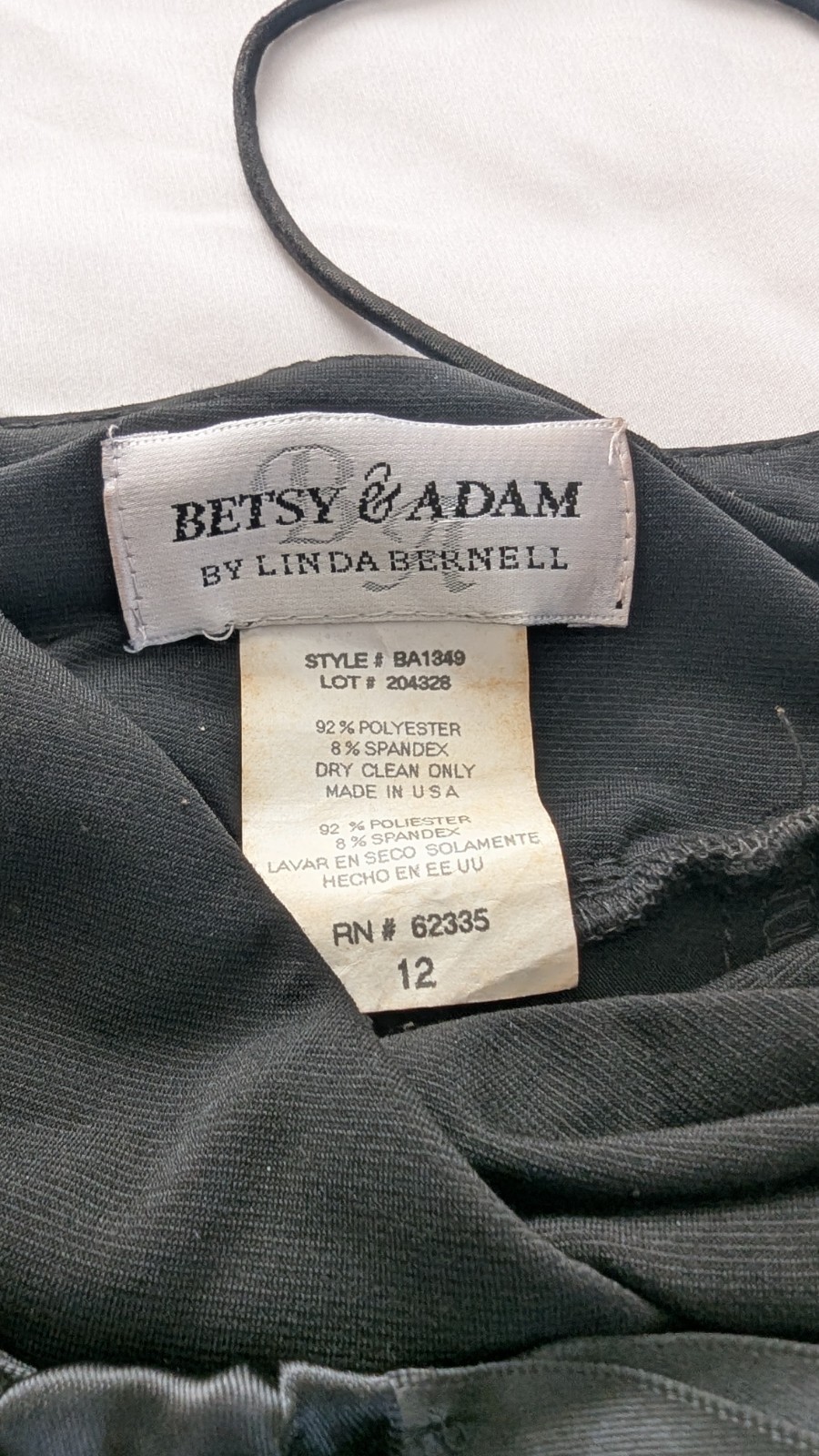 Betsy & Adam Linda Bernell Black V-Neck Bow Layered A-Line Dress 12
