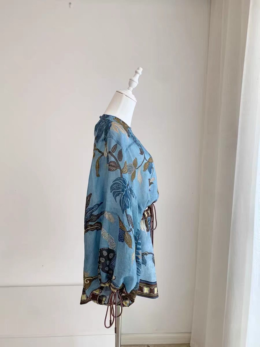 Alemais New Printed Drawstring Waist Top and Shorts