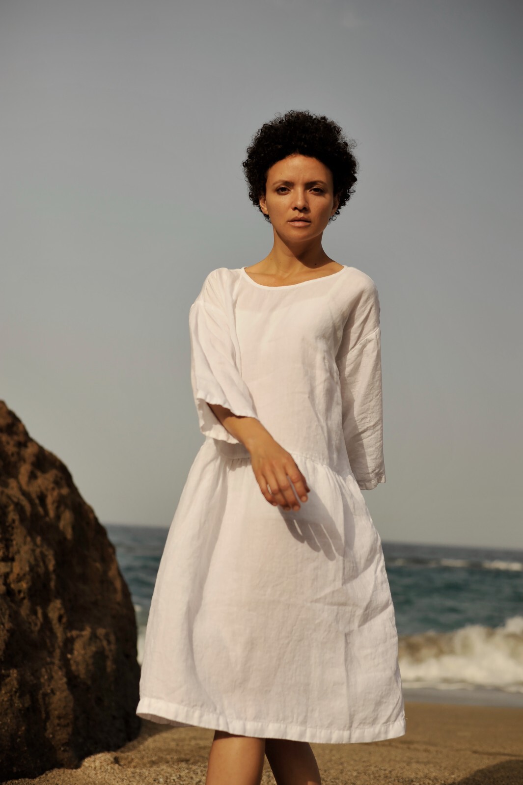 Long Sleeve Linen Dress in 40 Vibrant Colors, Perfect for Casual Summer Style