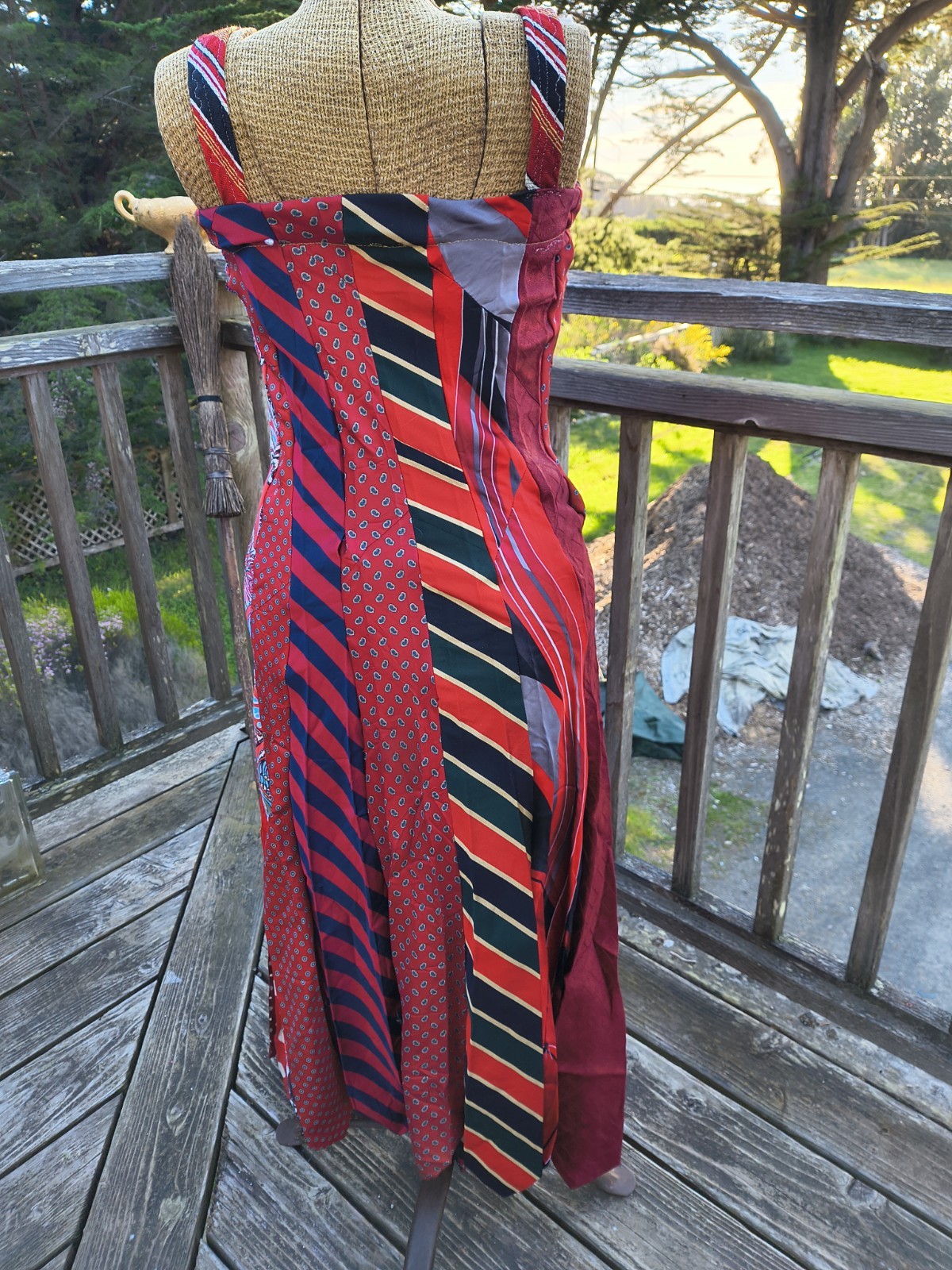 Handmade ECLECTIC UPCYCLED Necktie Sun Dress. RED THEME necktie Collection