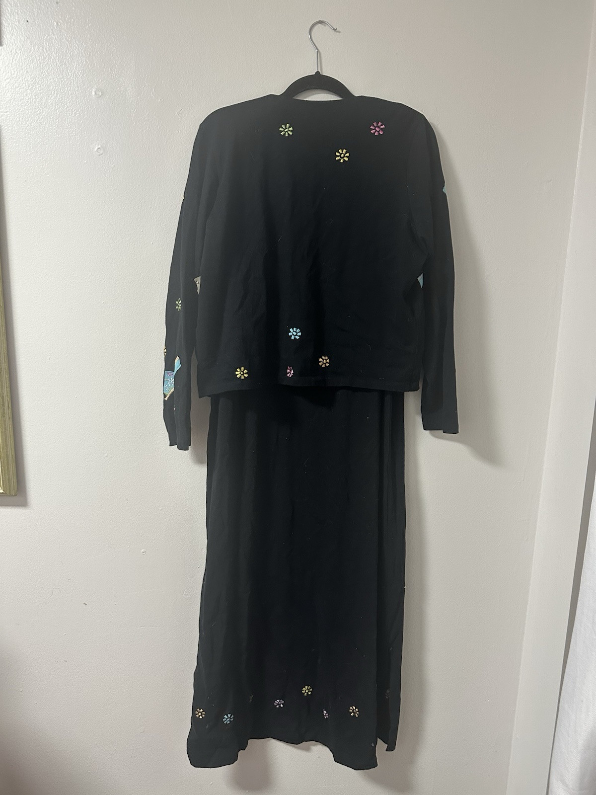 ICONIC NWT Michael Simon Set Shoe Print Embroidered Button Down And Dress