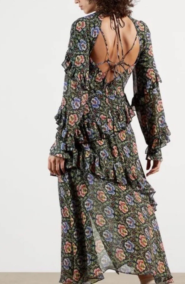 Ted Baker floral dress wedding guest races cruise garden party 4 14 rrp £249 NWT