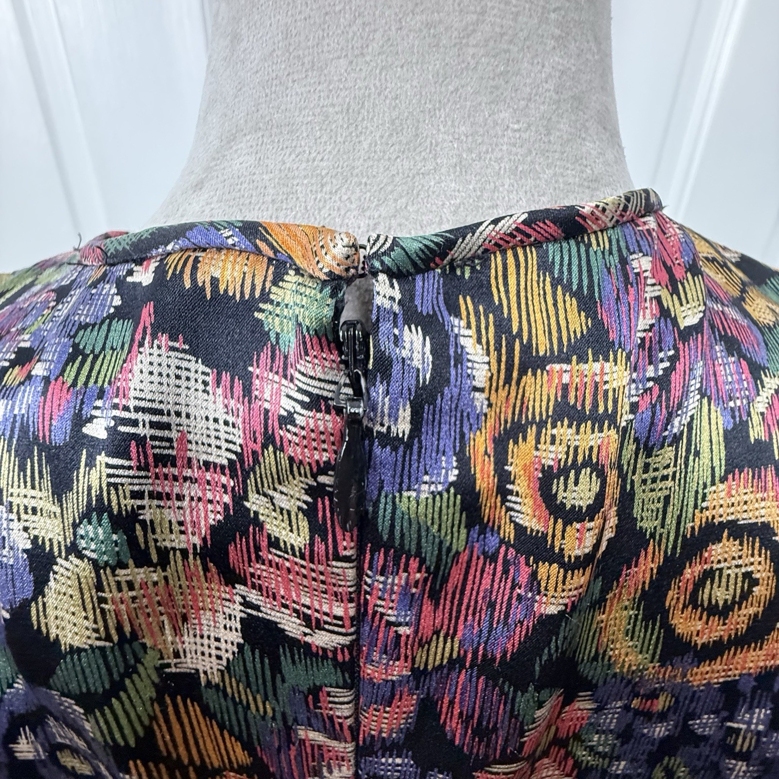 Vintage Adele Simpson Silk Floral Print Dress Size 10 See Measurements Career