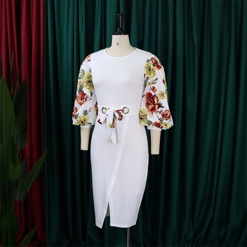 Women’s Clothing Large Size Printed Dress Commuter Temperament Summer Plus Size