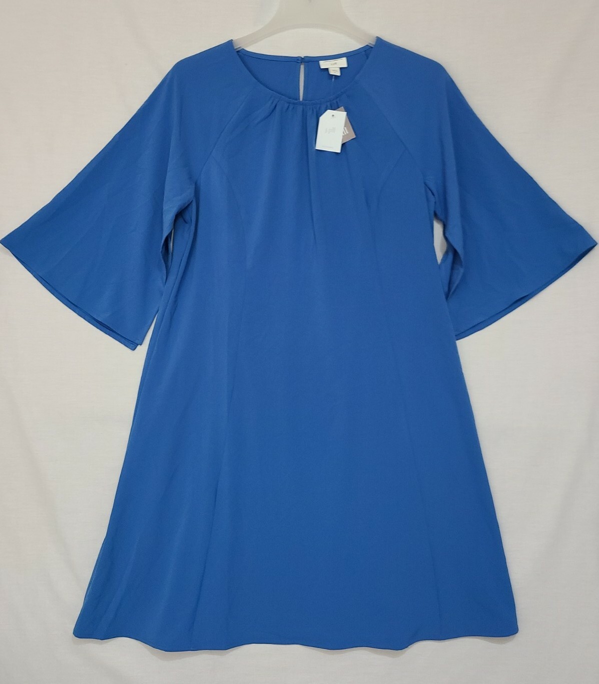 J.Jill X Christian Siriano Blue Split Bell Flutter Sleeve Dress NWT Sz M (A2)