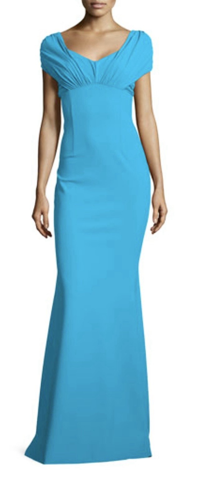 LA PETIT ROBE CHIARA BONI DRESSY DRESS TURQUOISE COLOR SIZE IT48/12US