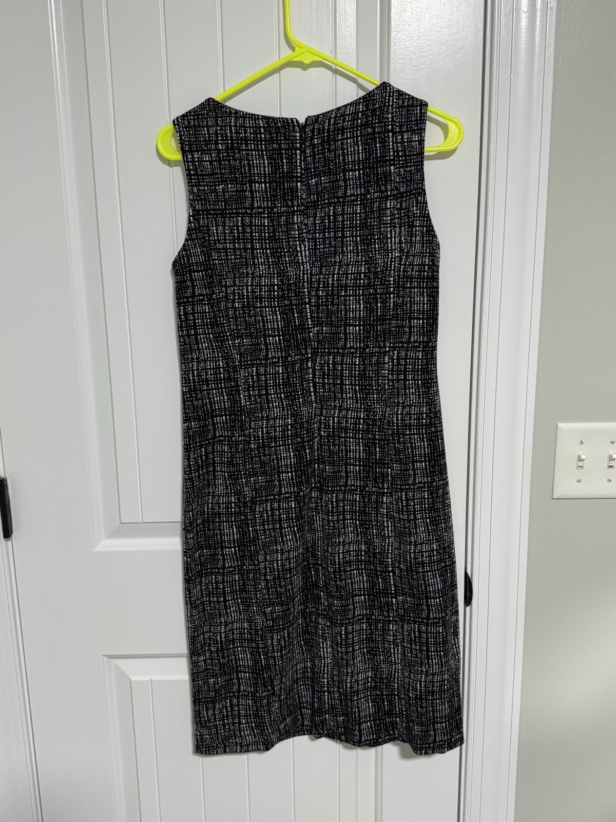 Coldwater Creek Sleeveless Check Ponte Knit Dress Size 6 Black White