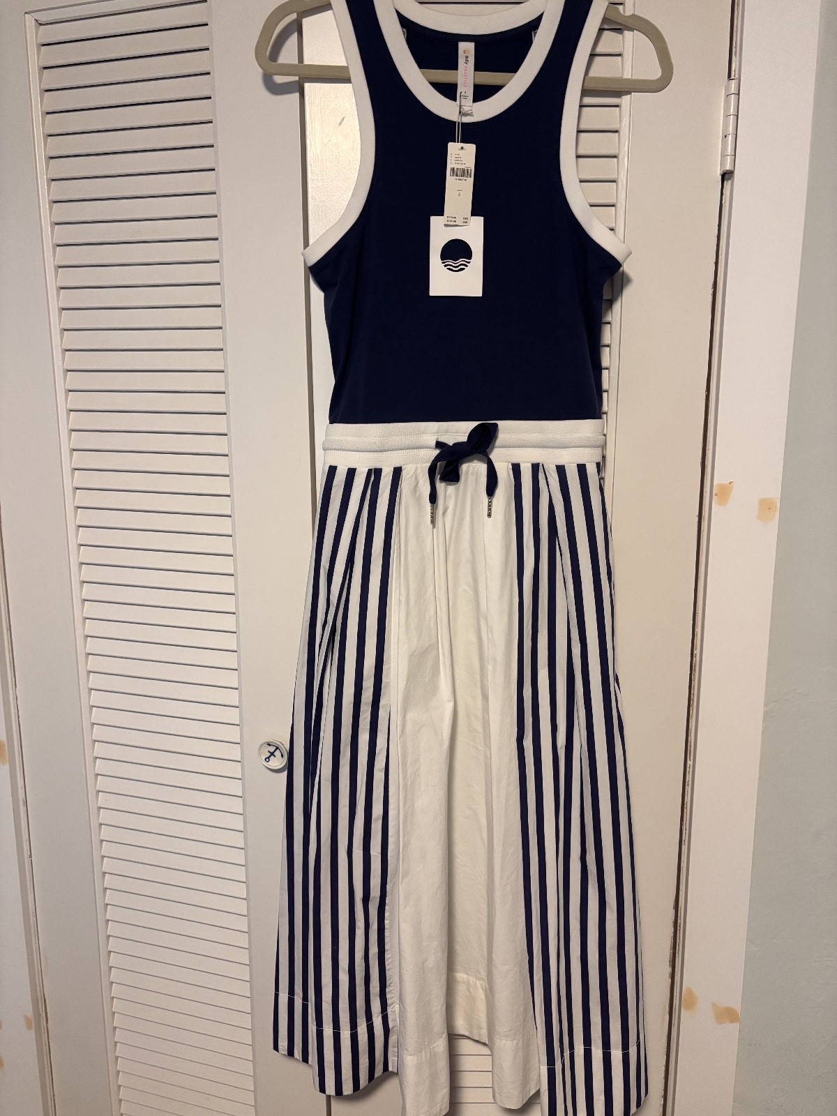 Daily Practice by Anthropologie sleeveless drawstring midi dress, Size S, NWT