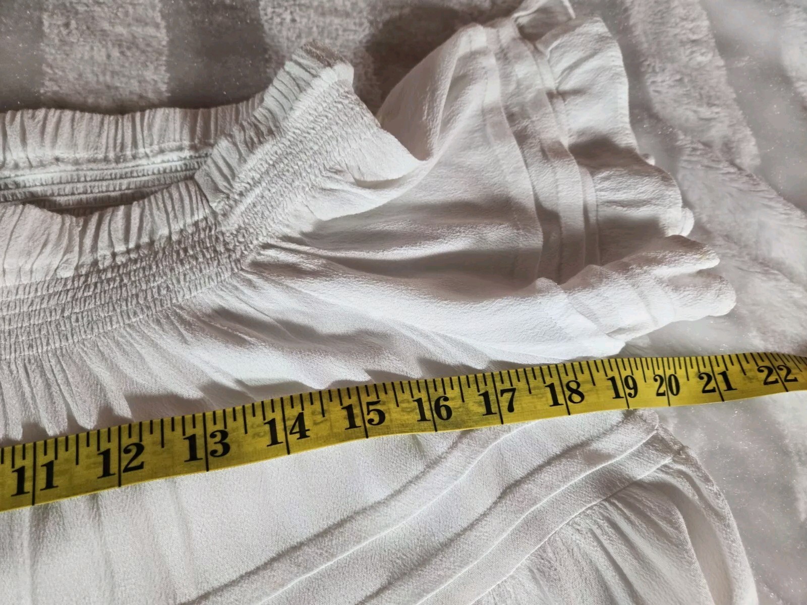 Vintage Havana White Off The Shoulder Tiered Crochet Fringe Hem Dress Size S