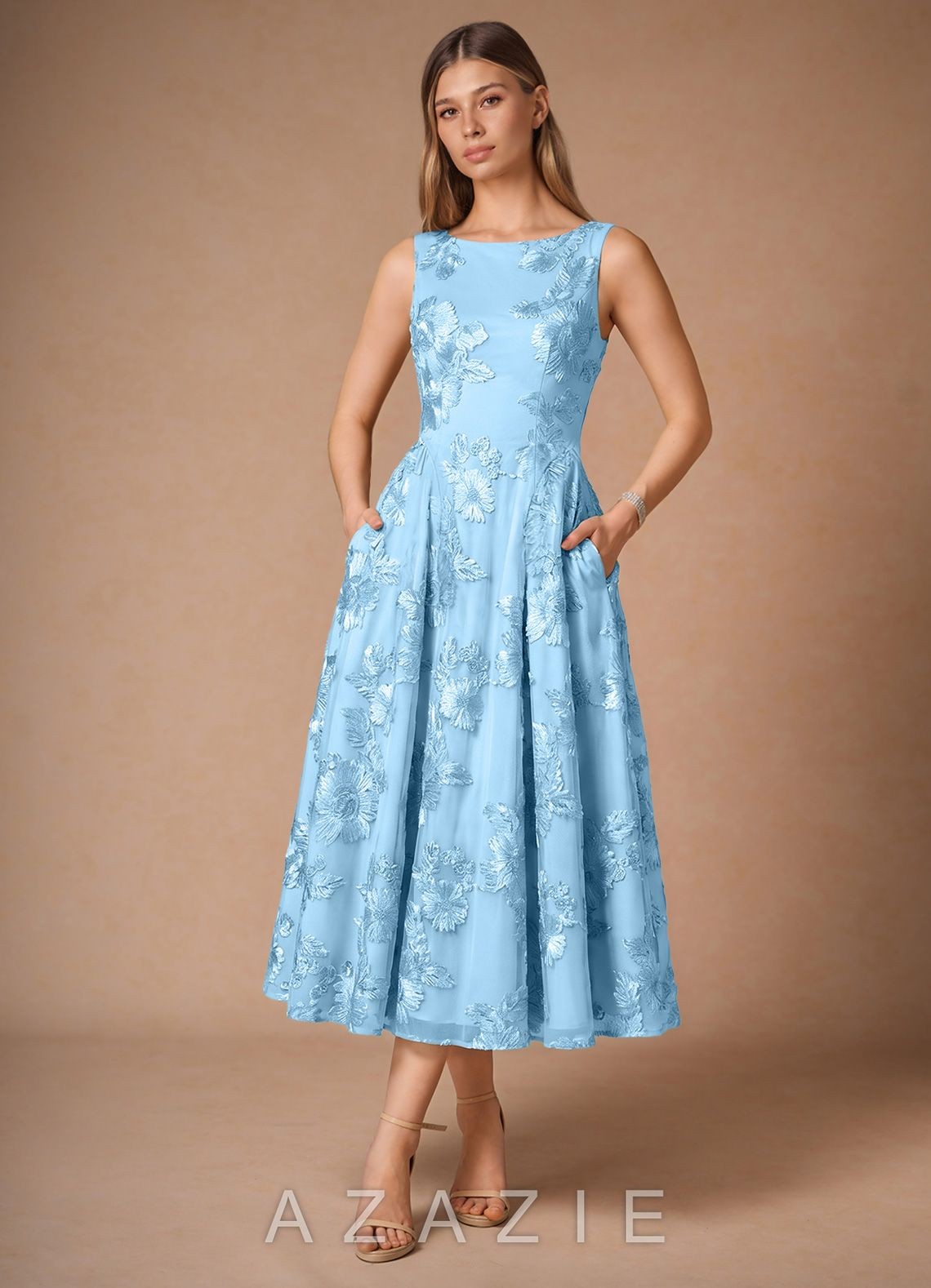 Casey Cloud White Midi Dress-AZAZIE|26092