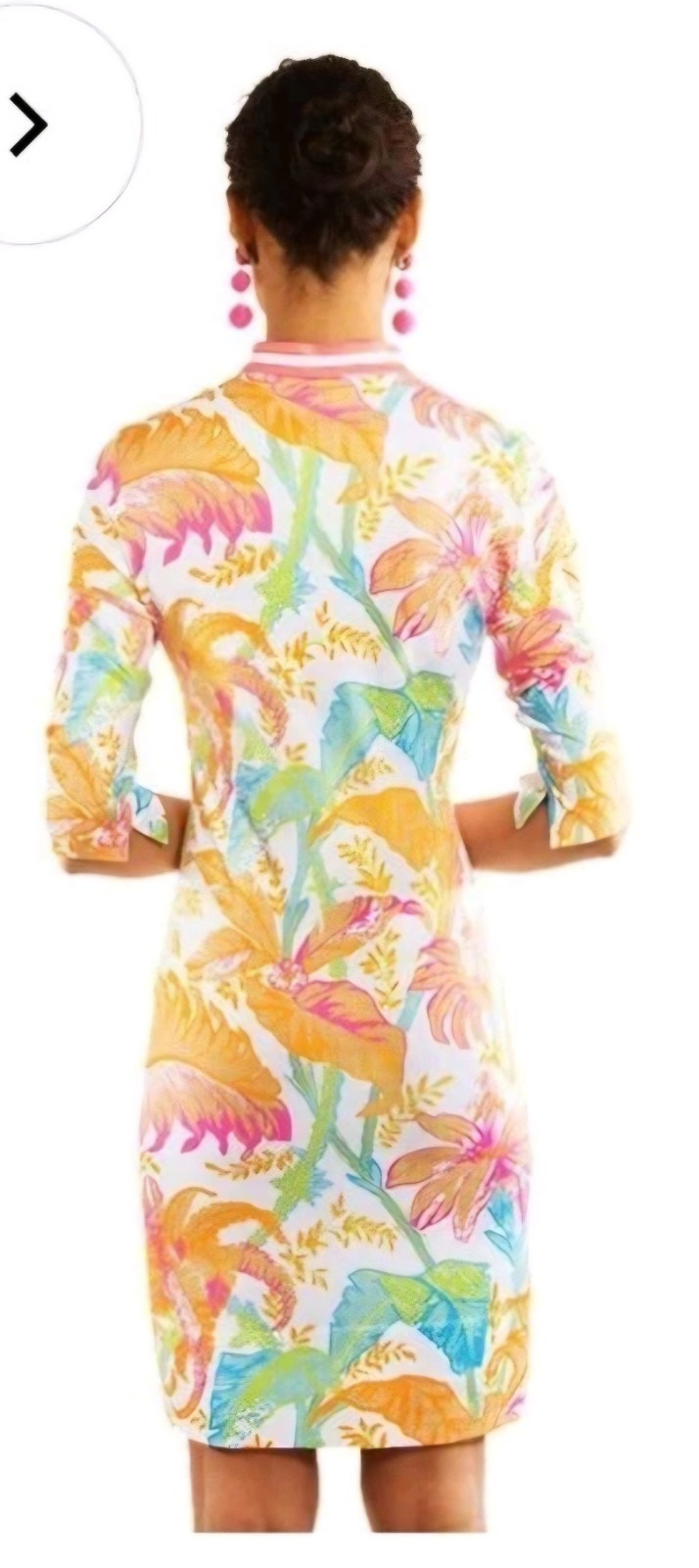NWT Gretchen Scott Mandarin Dress Size XXL 2XL White Palm Trees $149 SOLD OUT!