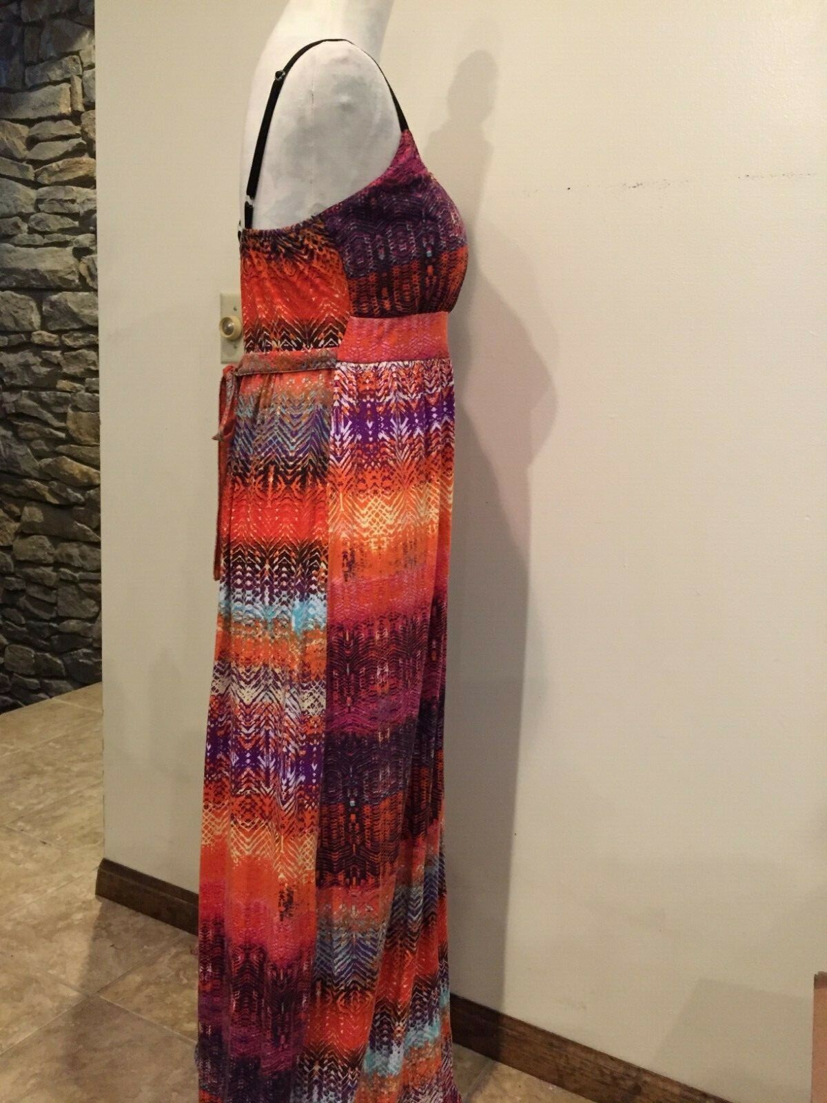 Allison Brittney Maxi dress, Medium, adjustable spagetti straps, stretch, NWT