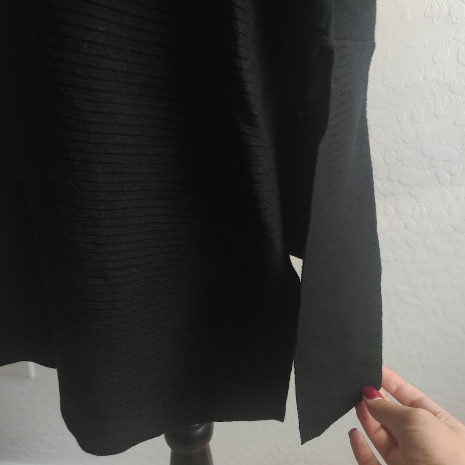 NWT NY&Co Black Warm Cozy Midi Sweater Dress Fall Winter Office Work_Large