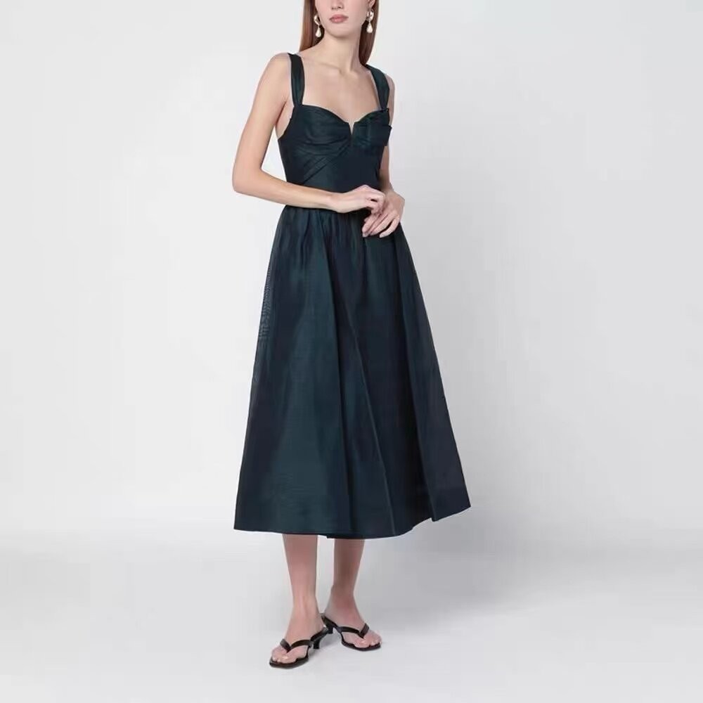 NWT Zimmermann 2026 New Black A-Line Midi Slip Dress
