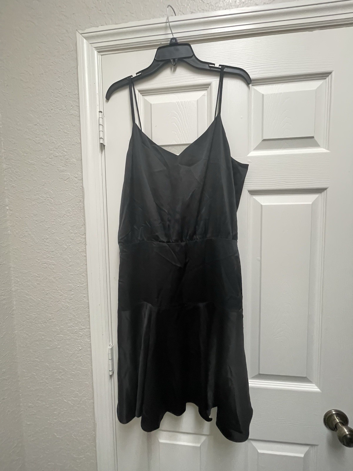 Banana Republic BR Monogram Satin Ruffle Sleeveless Black Dress NWT Size 12