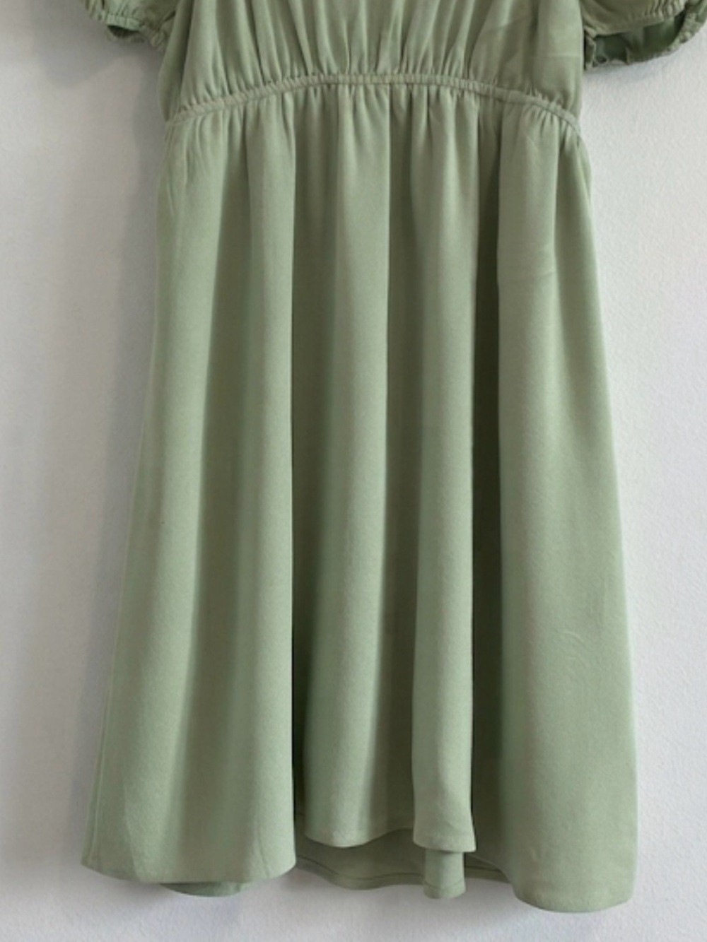 Aritzia Sunday Best Hadley Babydoll Mini Dress S Sage Green Smocked Cottagecore