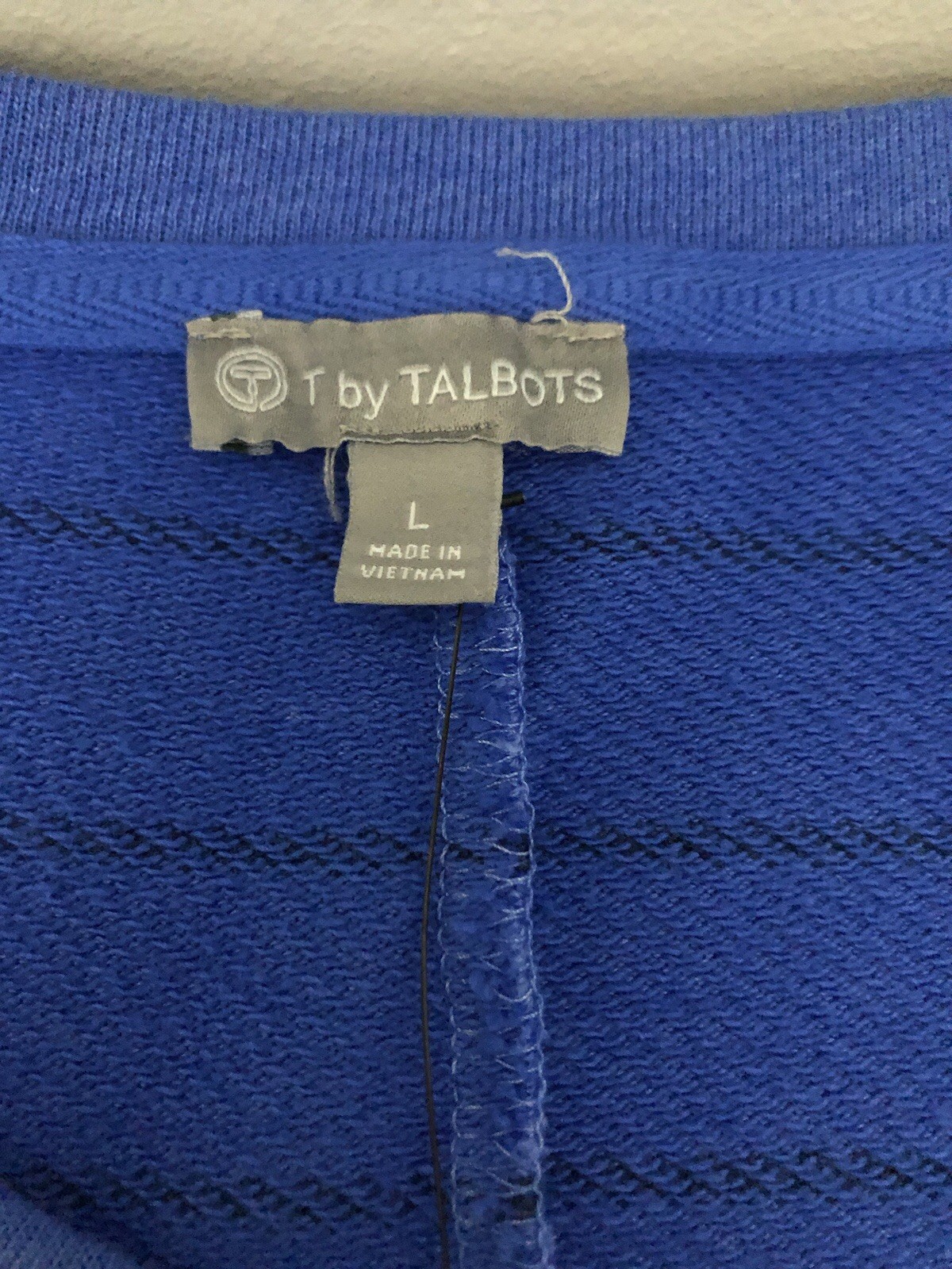 NWT Talbots Royal Blue Navy Striped Maxi Dress Women’s Size Large