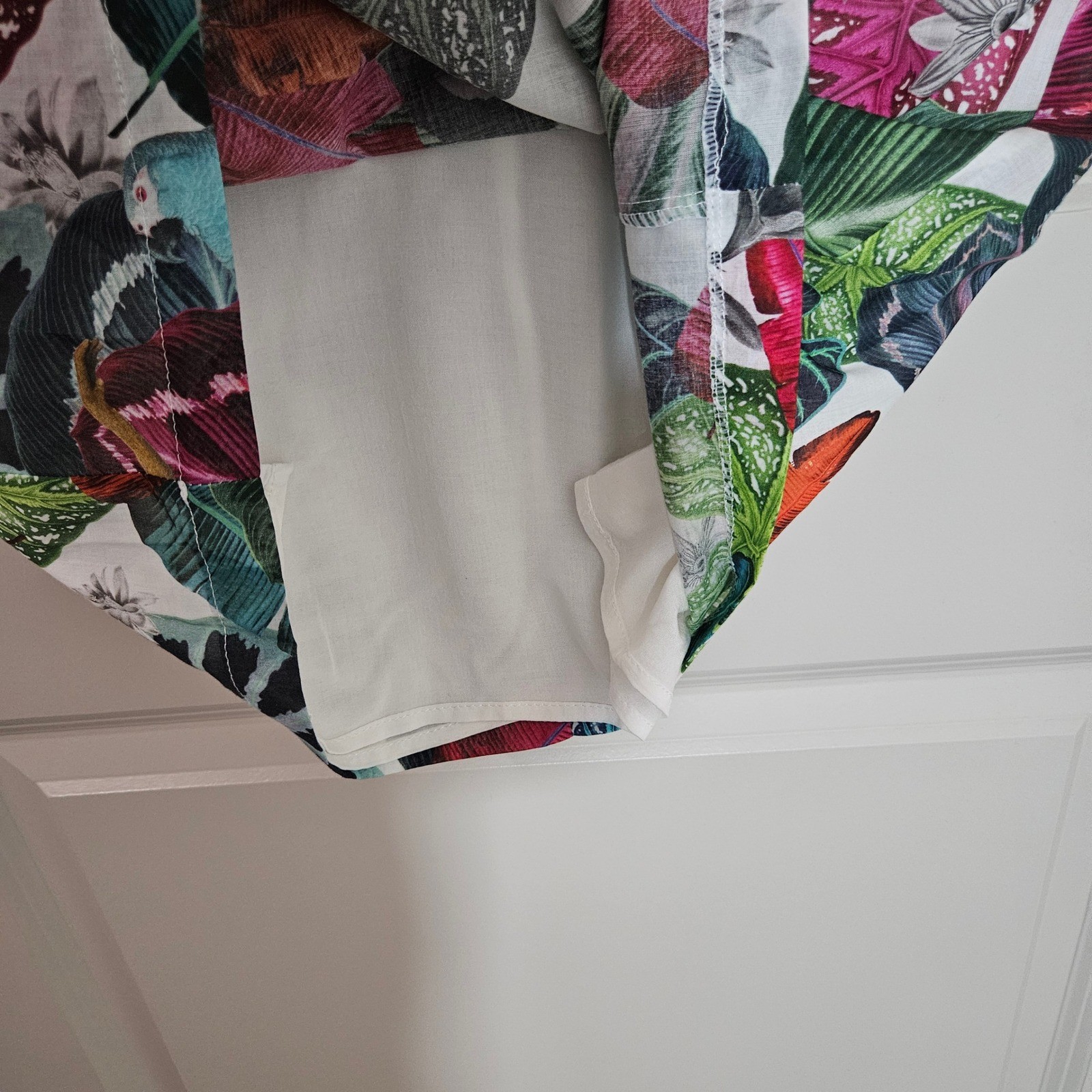Vilagallo Tropical Monkey Bird Print Cotton Shift Dress Made in Spain Size 36