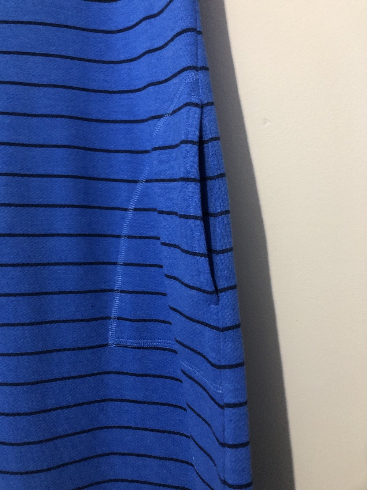 NWT Talbots Royal Blue Navy Striped Maxi Dress Women’s Size Large
