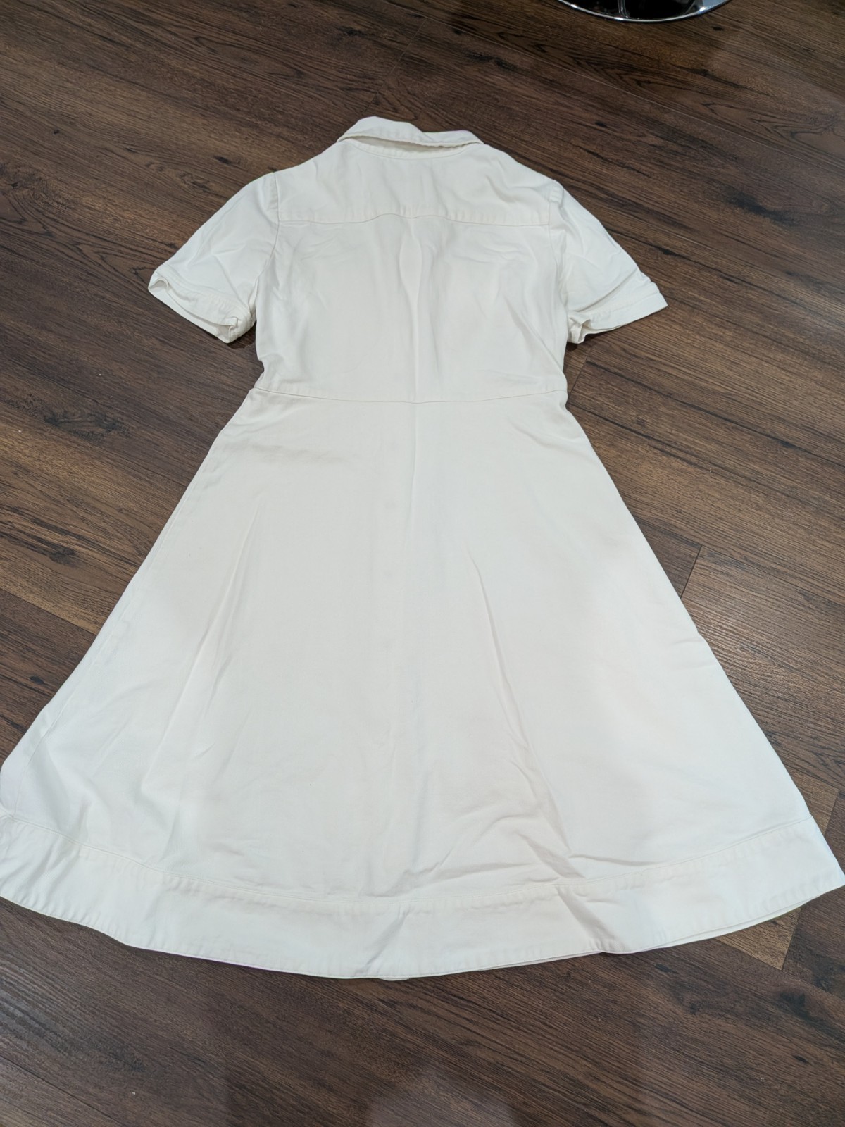 $2950 Valentino Garavani V logo White Denim Dress, Sz S-M VERY GOOD CONDITION