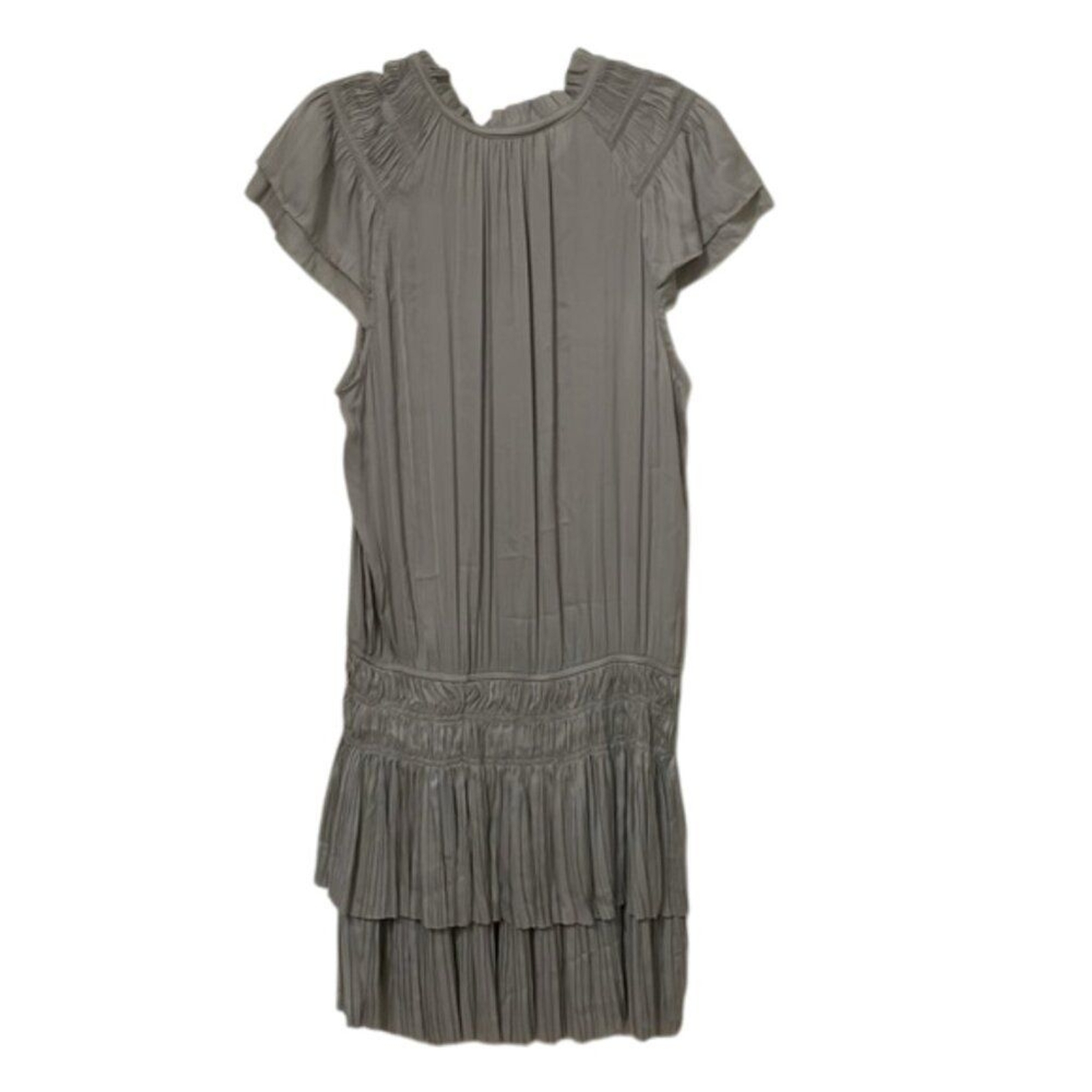 Current Air Gray Split Neck Flutter Sleeve Smocked Dress Womens Medium 1990261-1