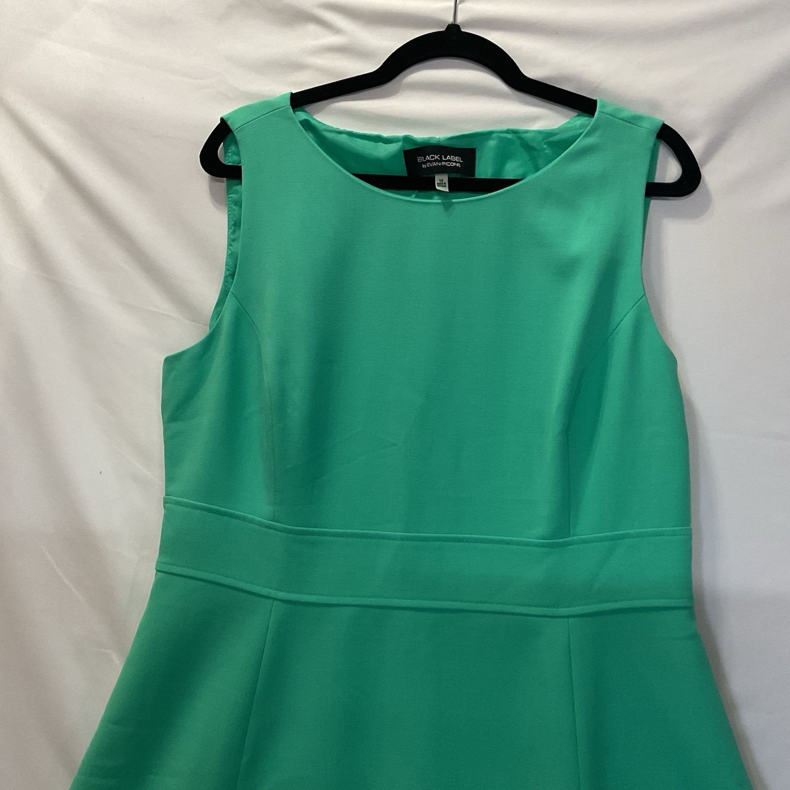 Evan Picone Black Label Spring Green Women’s Sleeveless Fit & Flare Dress Sz 14