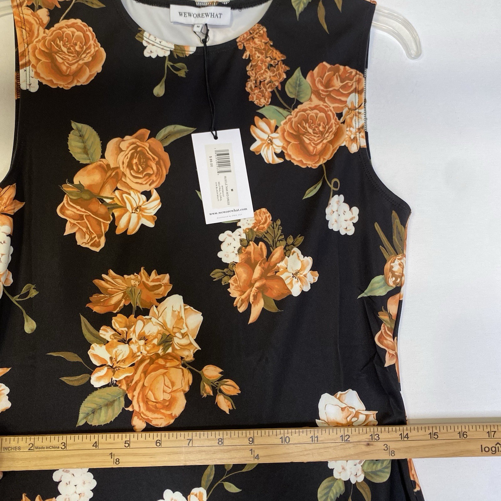WeWoreWhat Revolve Midi Tank Dress M Floral Stretch Grunge Romance Gothic Chic