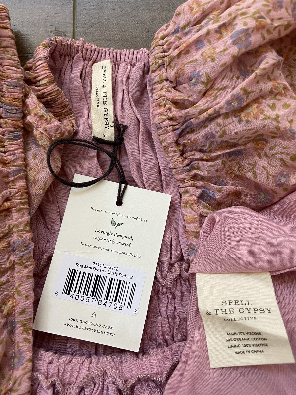 NWT Small Spell & the Gypsy Rae Mini Dress Pink Floral Revolve