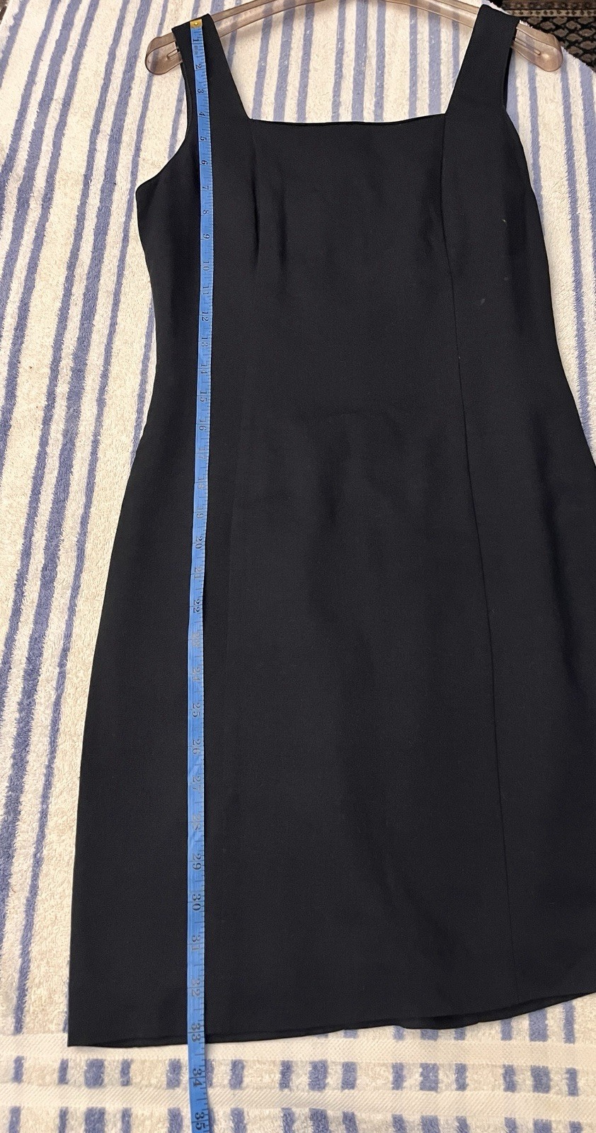 Azona Dark Blue Solid Sheath Dress Square Neck Sleeveless Zip Lined Knee 36