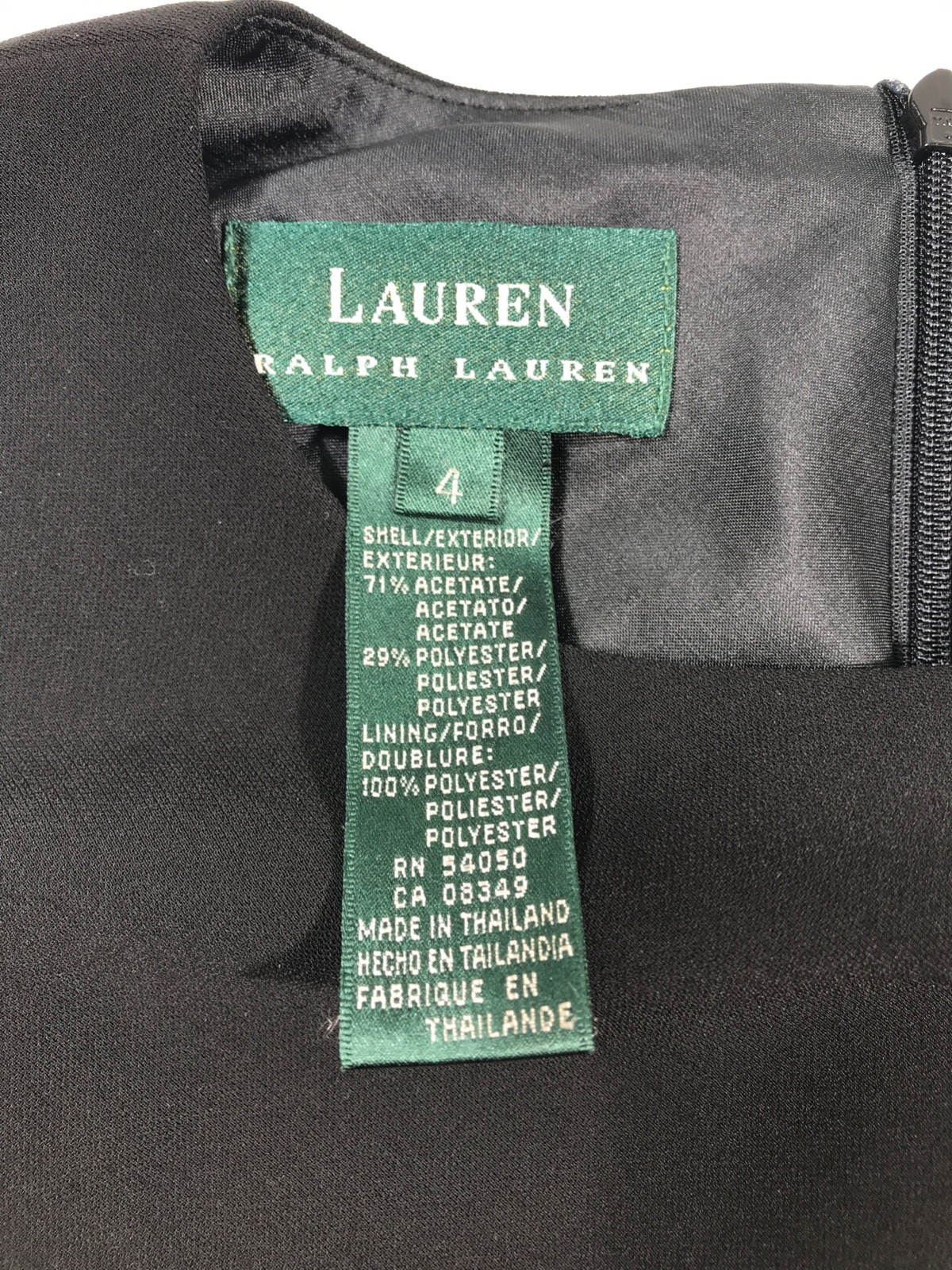 Lauren Ralph Lauren Sleeveless Maxi Dress Women 4 Black Acetate Blend Lined Y2K