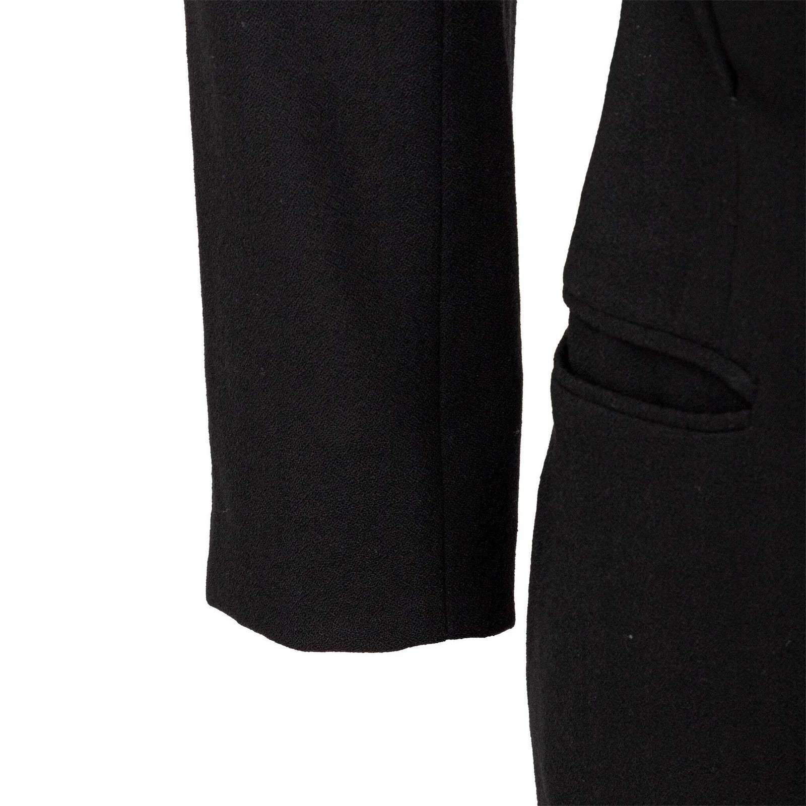 Ralph Lauren Black Wool Blazer Dress Satin Lapel 2000s Tailored Midi Dress