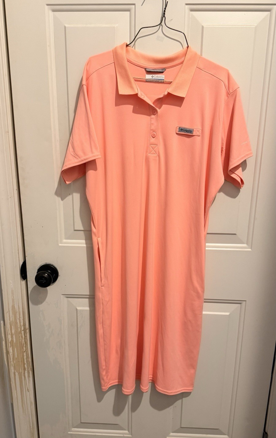 Columbia PFG Women’s Pink Polo Dress XL Knee Length Pockets Polyester