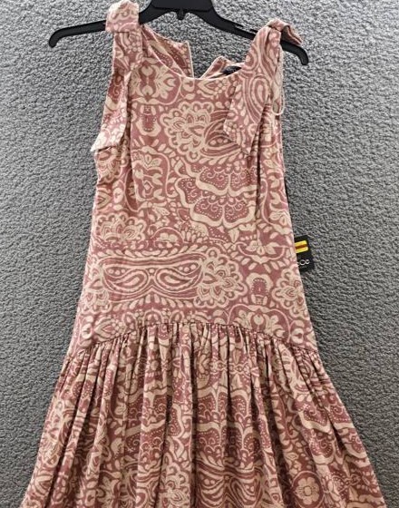 CeCe Linen Blend Sleeveless High-Low Maxi Dress Women’s M Mocha Back Zip Closure