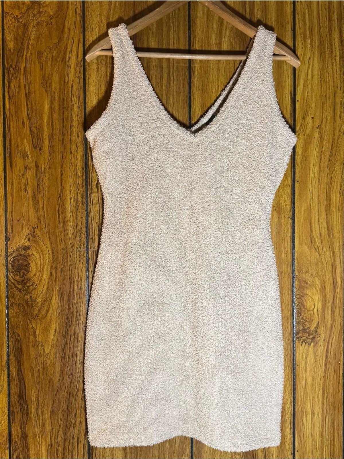 Wild Fable Womens Small Brown / Tan Fuzzy Sleeveless Dress Cozy Neutral Layering