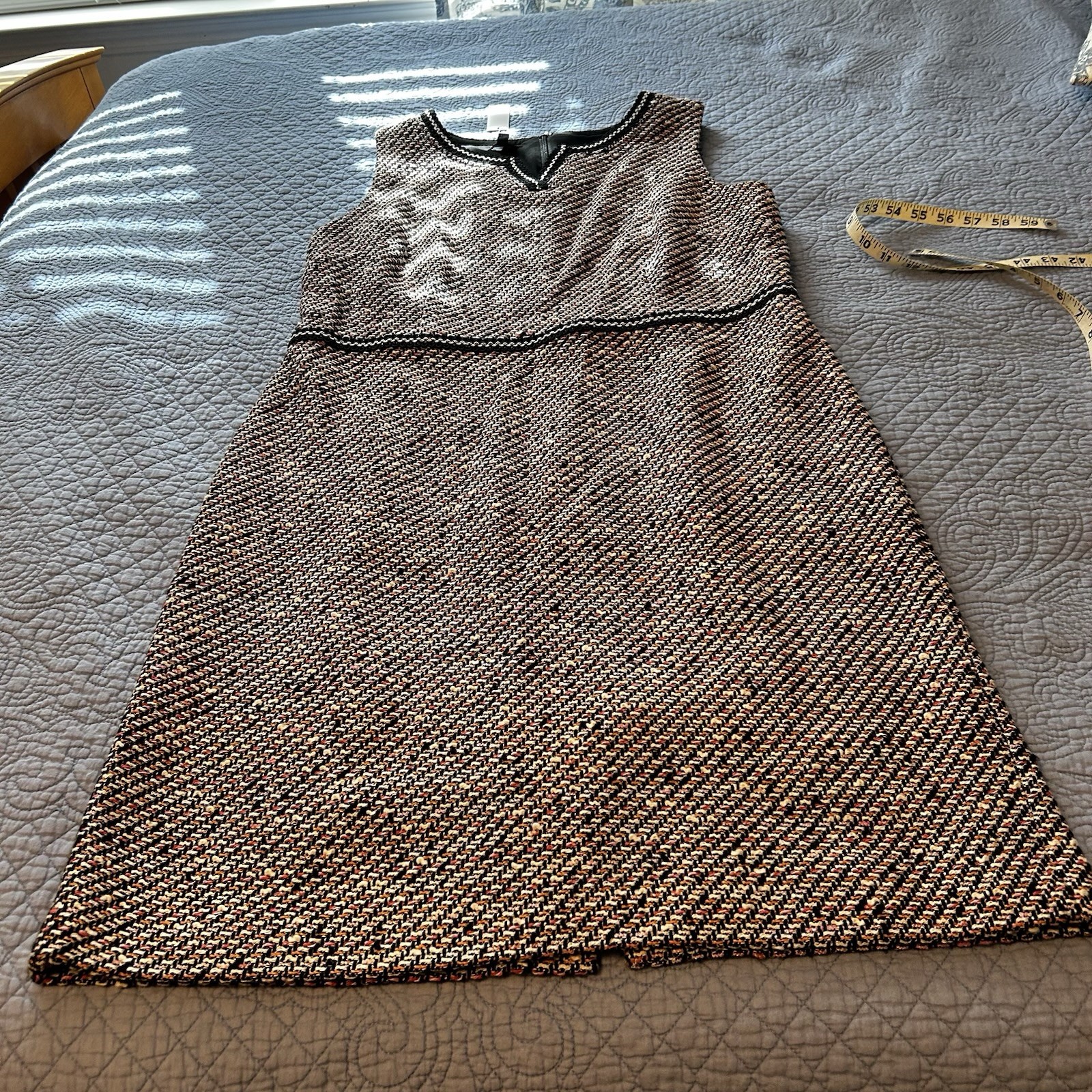 Talbots Sleeveless Tweed Split Neck Sheath Size 14 Fully Lined NWT Zip Hook Eye