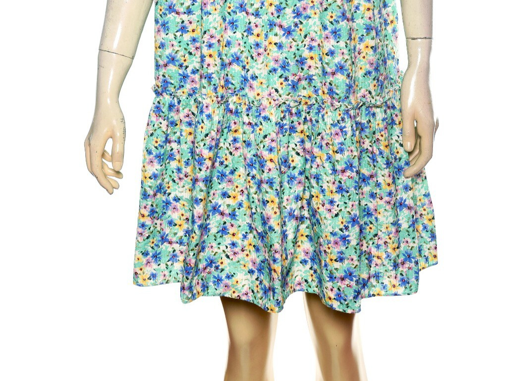 Shoshanna Elyse Floral Print Mini Cotton Dress L 10 Women Ruffle Short NEW 46123
