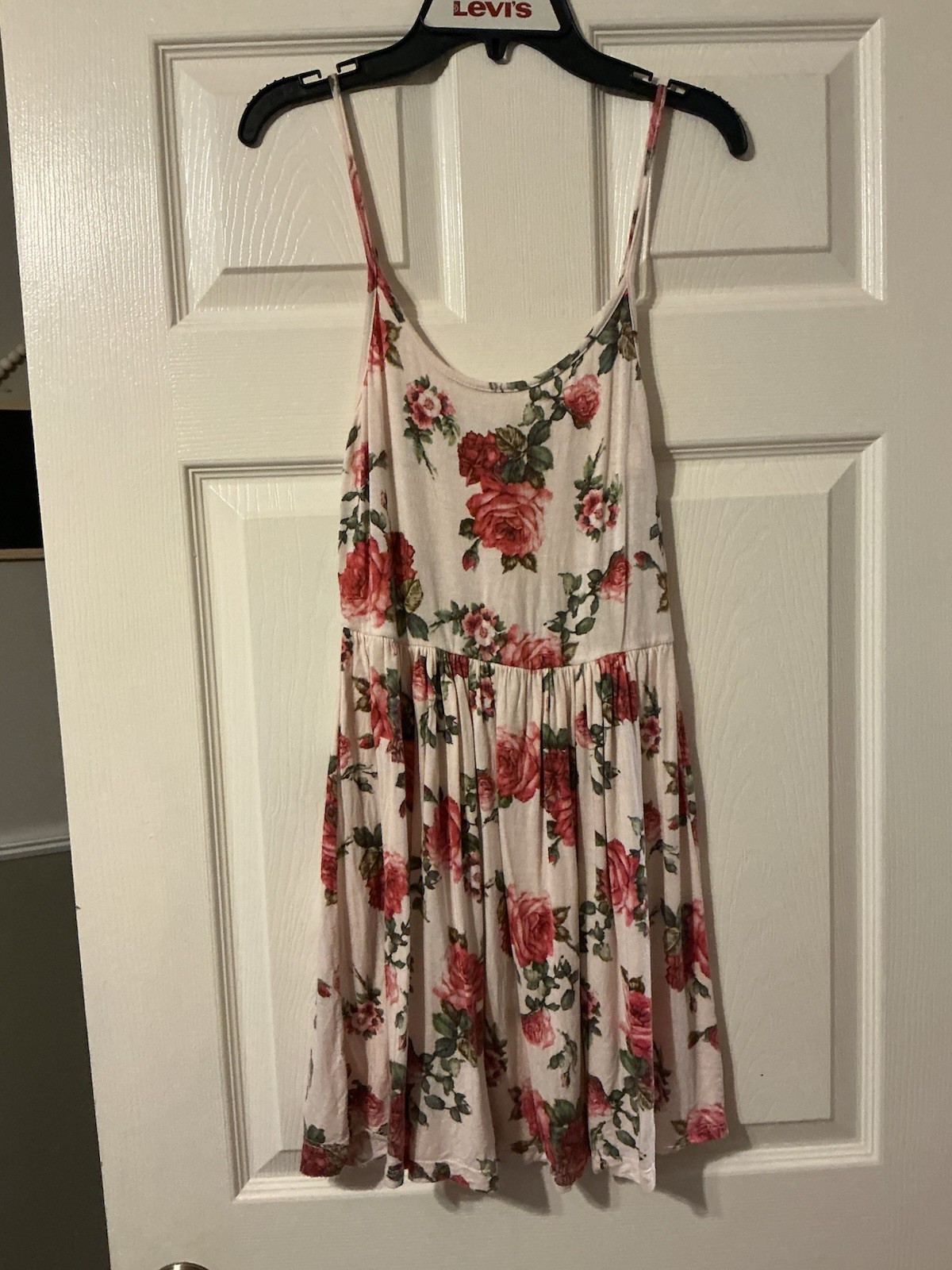 DEB Y2K Rose Print Mini Dress Coquette Mall Girl Skater Small