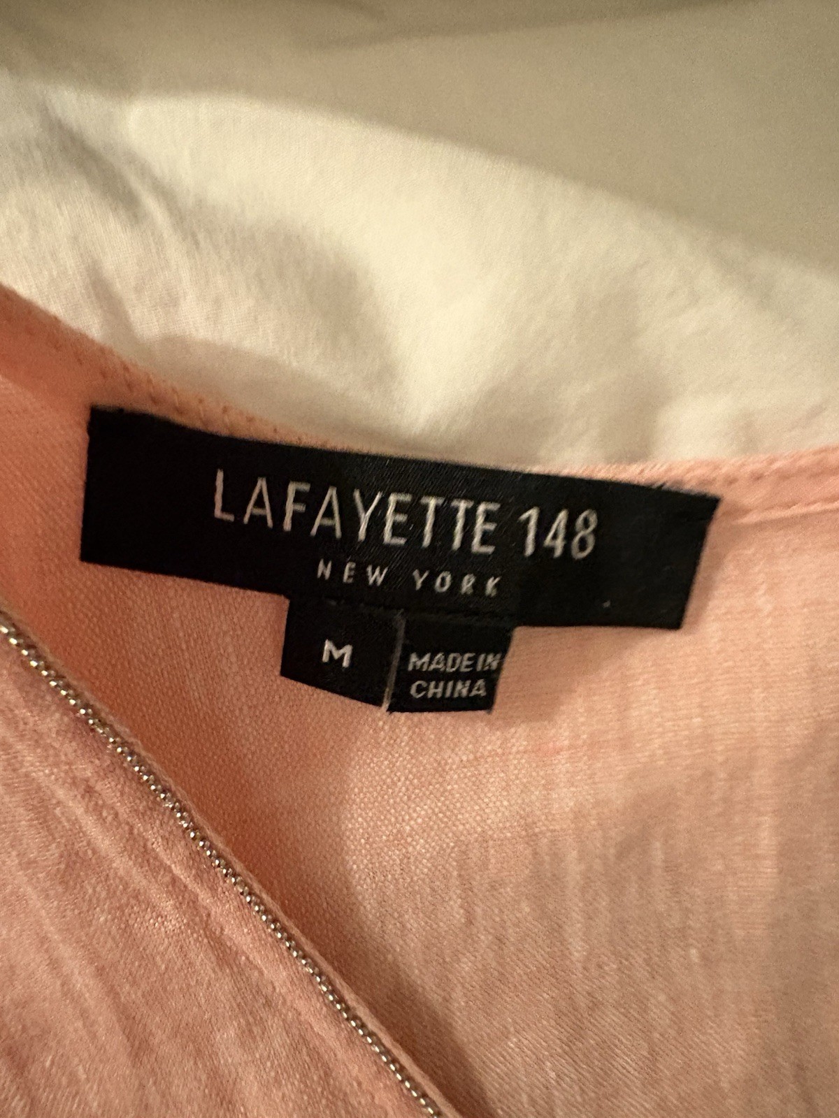 Lafayette 148 Peach/Pink Midi Linen Dress M