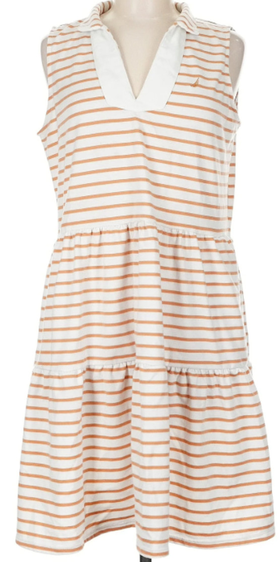 NEW Nautica Jeans Women’s Stand Collar Sleeveless Tiered Dress Size XL